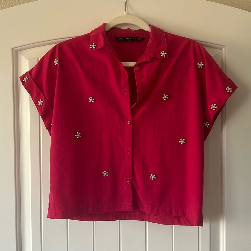 Zara button up top
